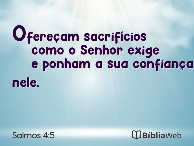 Salmos 4:5 em imagem para compartilhar