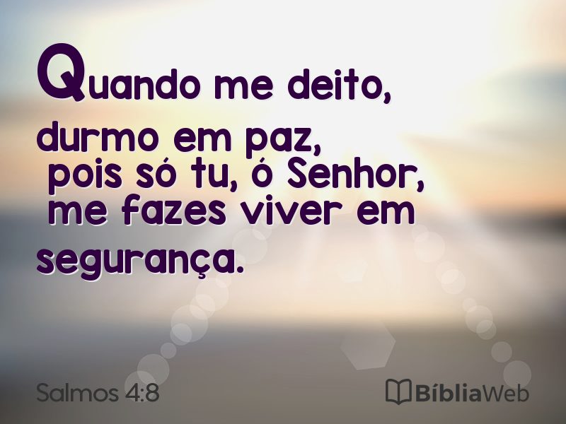 Salmos 4:8 em imagem para compartilhar
