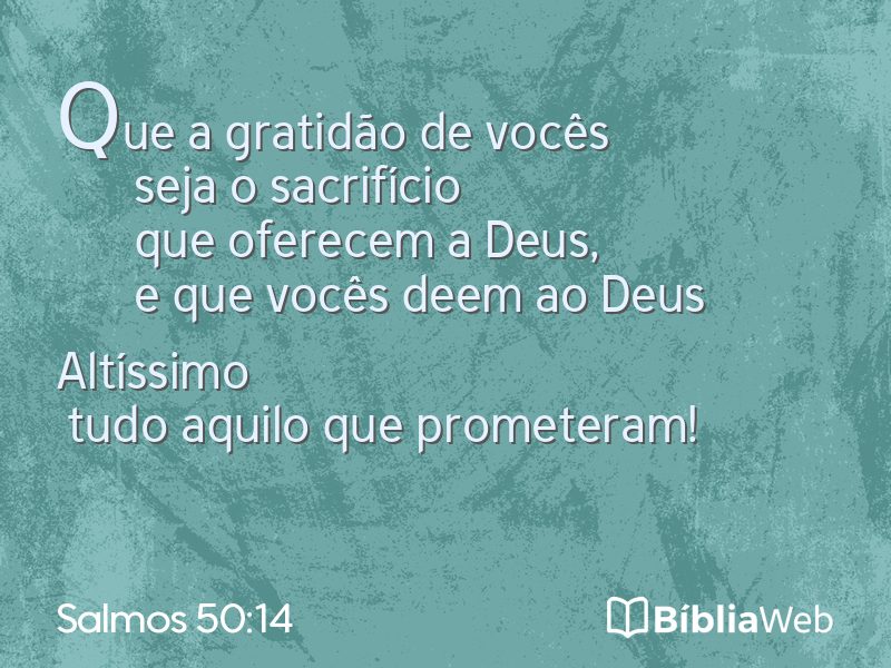 Salmos 50:14 em imagem para compartilhar