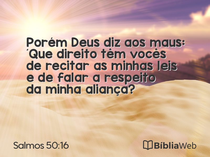 Salmos 50:16 em imagem para compartilhar