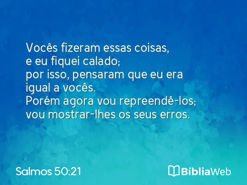 Salmos 50:21 em imagem para compartilhar