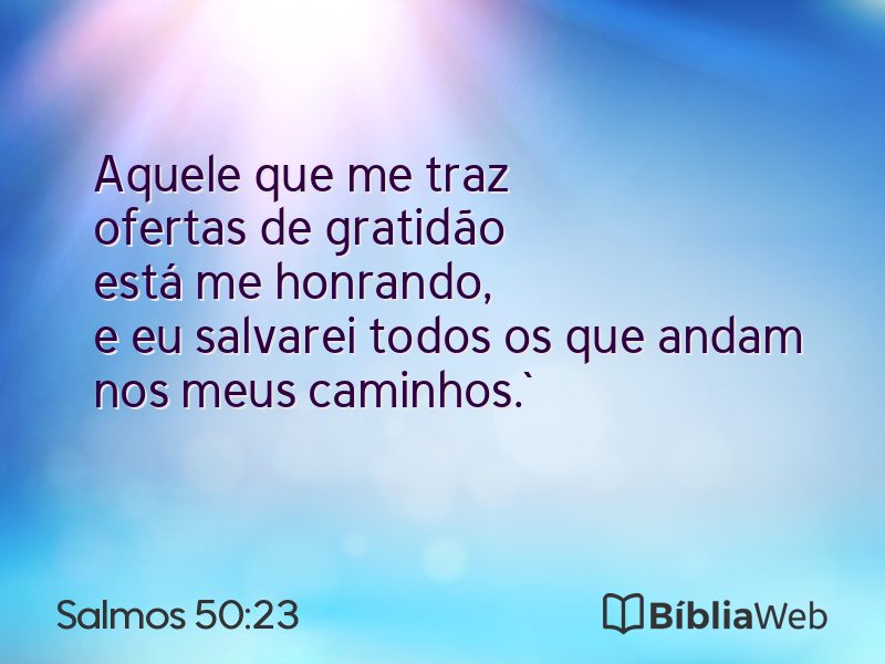 Salmos 50:23 em imagem para compartilhar