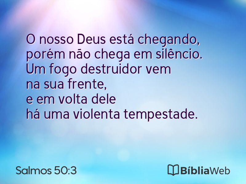 Salmos 50:3 em imagem para compartilhar