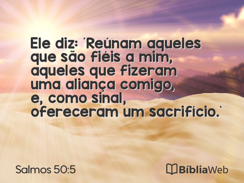 Salmos 50:5 em imagem para compartilhar