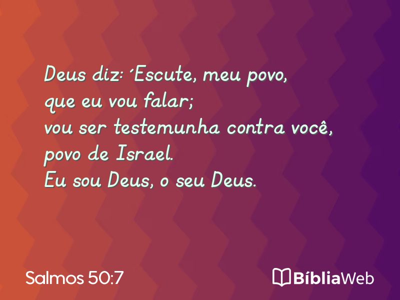 Salmos 50:7 em imagem para compartilhar