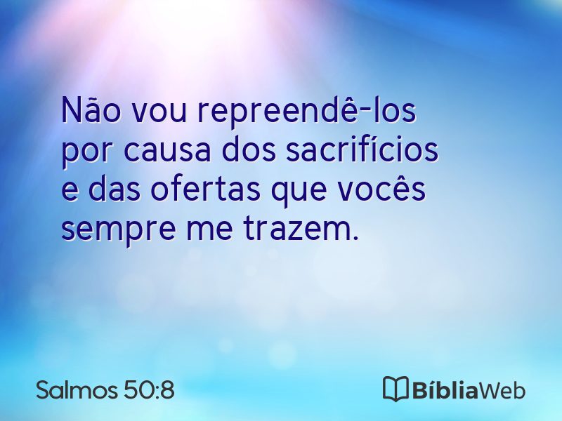 Salmos 50:8 em imagem para compartilhar