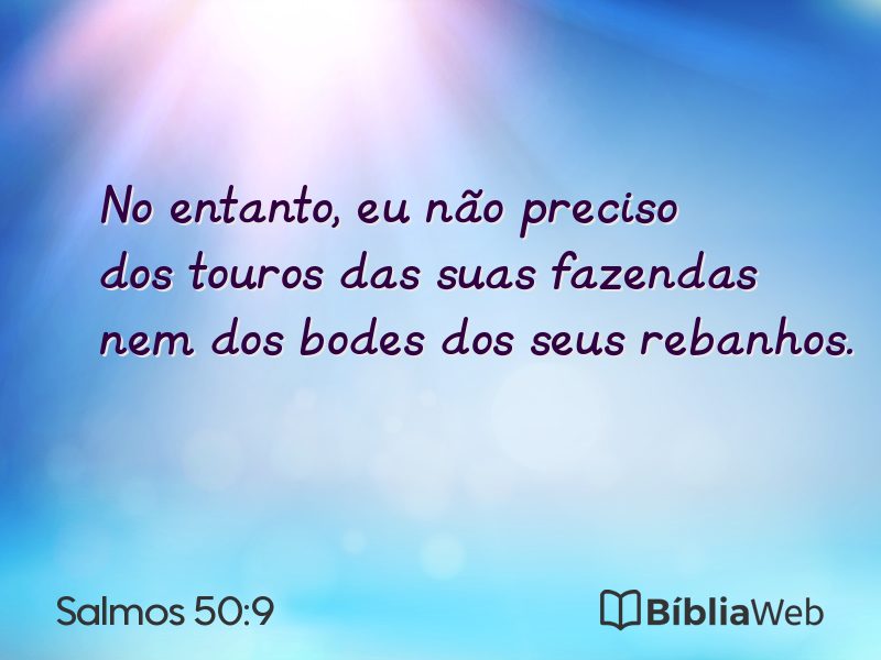 Salmos 50:9 em imagem para compartilhar
