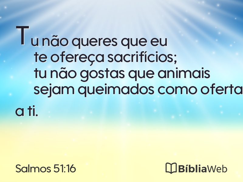 Salmos 51:16 em imagem para compartilhar