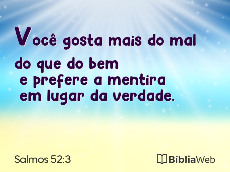 Salmos 52:3 em imagem para compartilhar