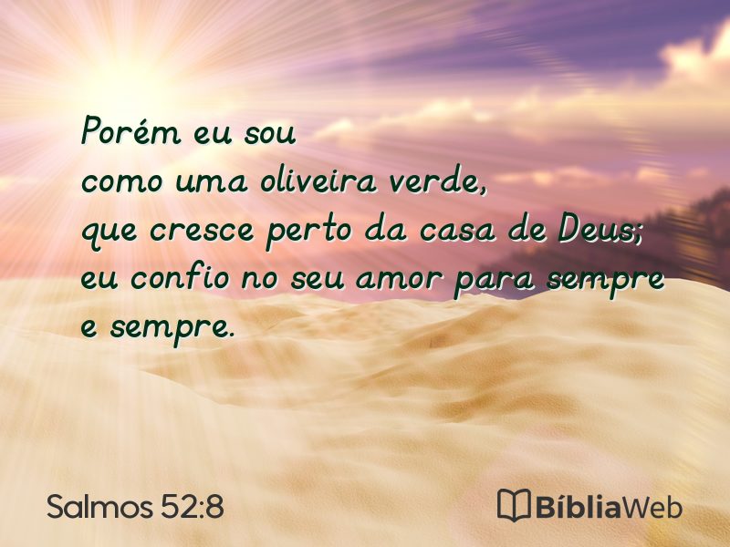 Salmos 52:8 em imagem para compartilhar