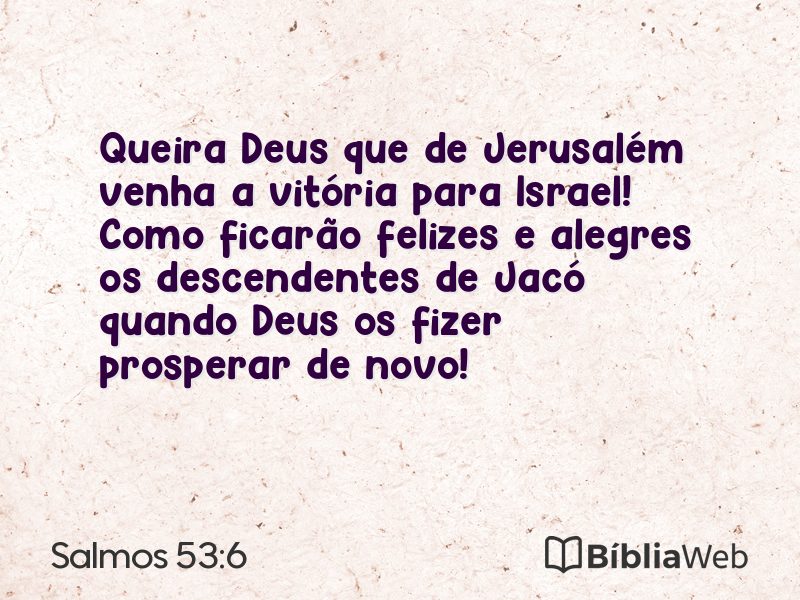 Salmos 53:6 em imagem para compartilhar