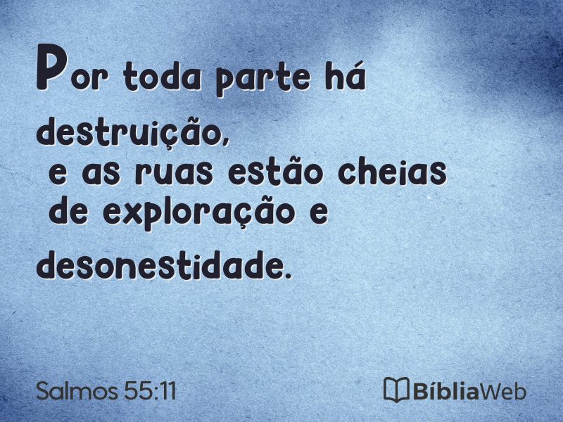 Salmos 55:11 em imagem para compartilhar