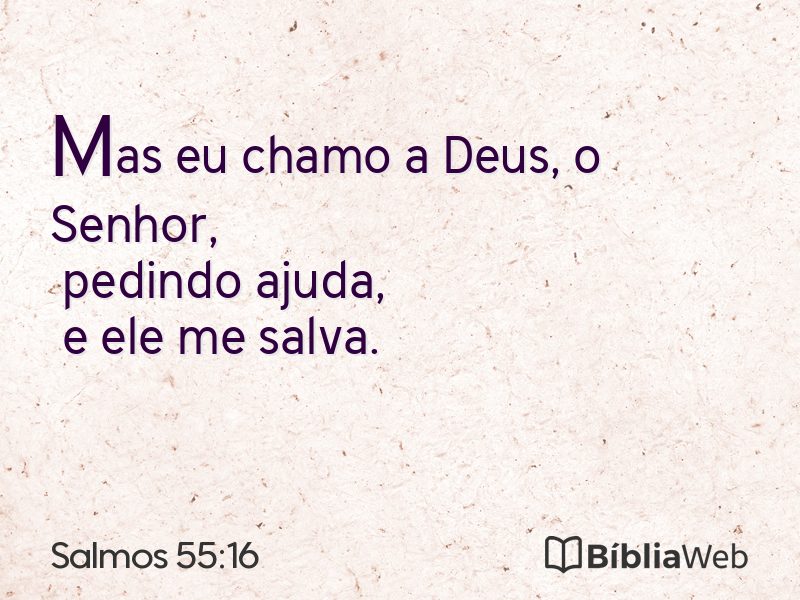 Salmos 55:16 em imagem para compartilhar