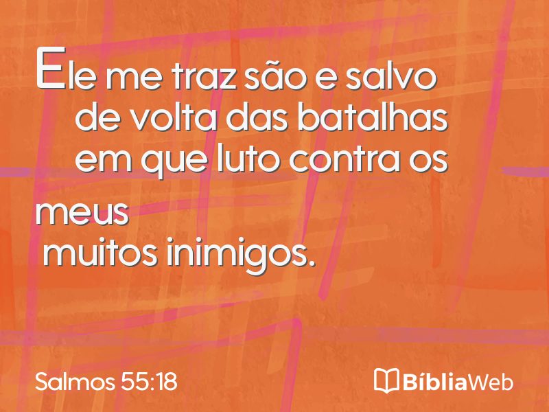 Salmos 55:18 em imagem para compartilhar