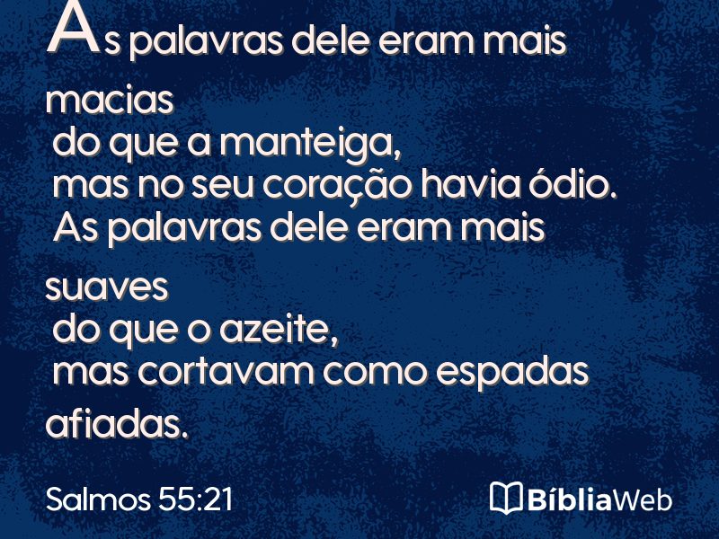 Salmos 55:21 em imagem para compartilhar