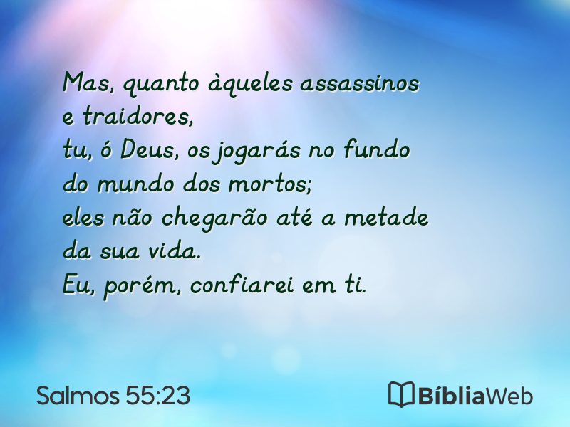 Salmos 55:23 em imagem para compartilhar