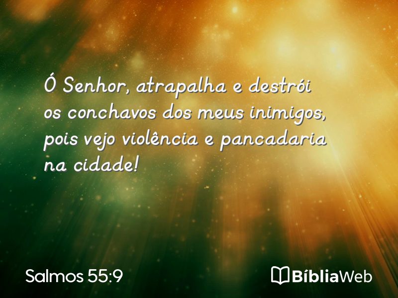 Salmos 55:9 em imagem para compartilhar
