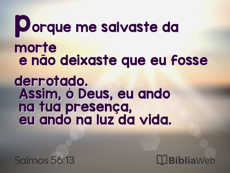 Salmos 56:13 em imagem para compartilhar