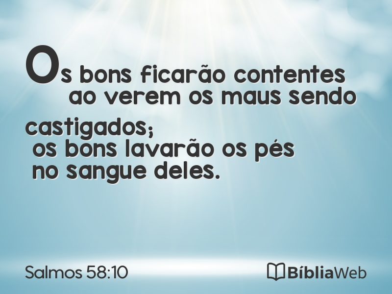 Salmos 58:10 em imagem para compartilhar