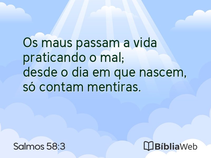 Salmos 58:3 em imagem para compartilhar