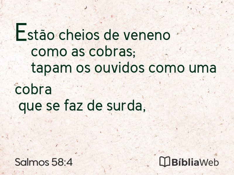 Salmos 58:4 em imagem para compartilhar