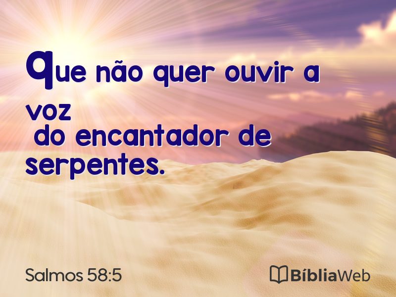 Salmos 58:5 em imagem para compartilhar