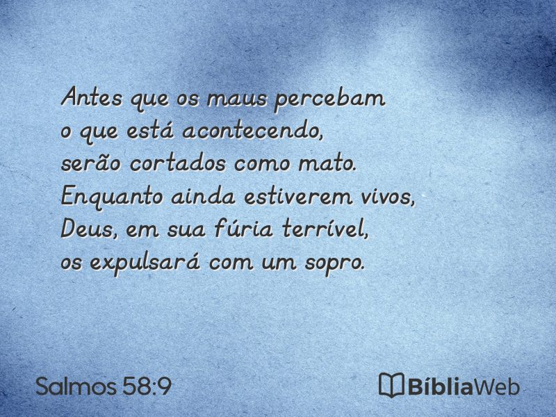 Salmos 58:9 em imagem para compartilhar