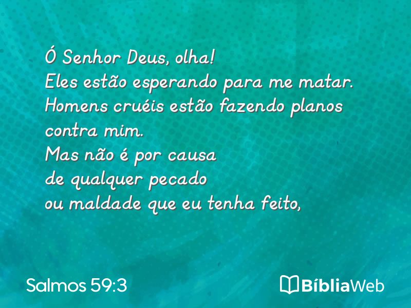 Salmos 59:3 em imagem para compartilhar
