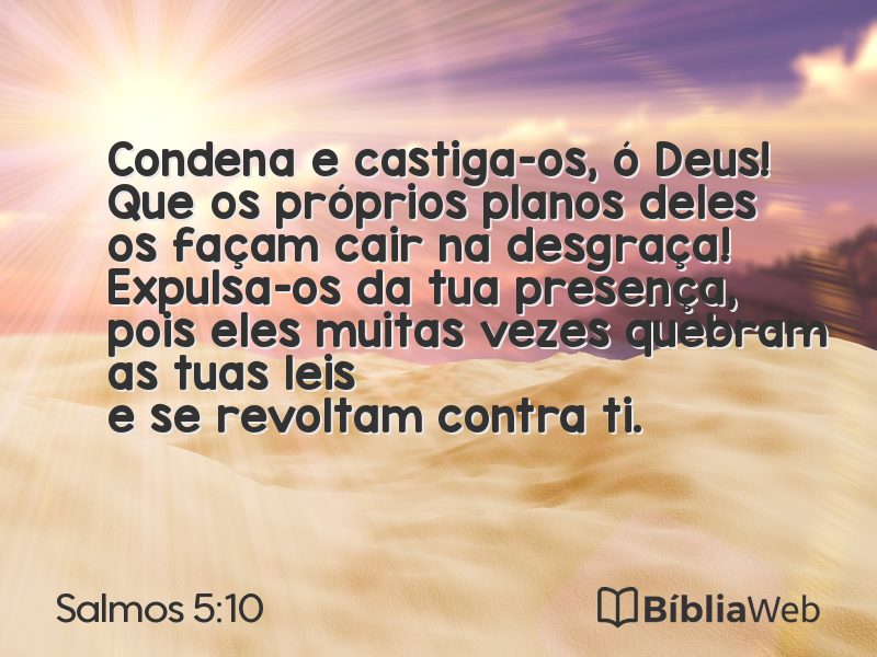 Salmos 5:10 em imagem para compartilhar