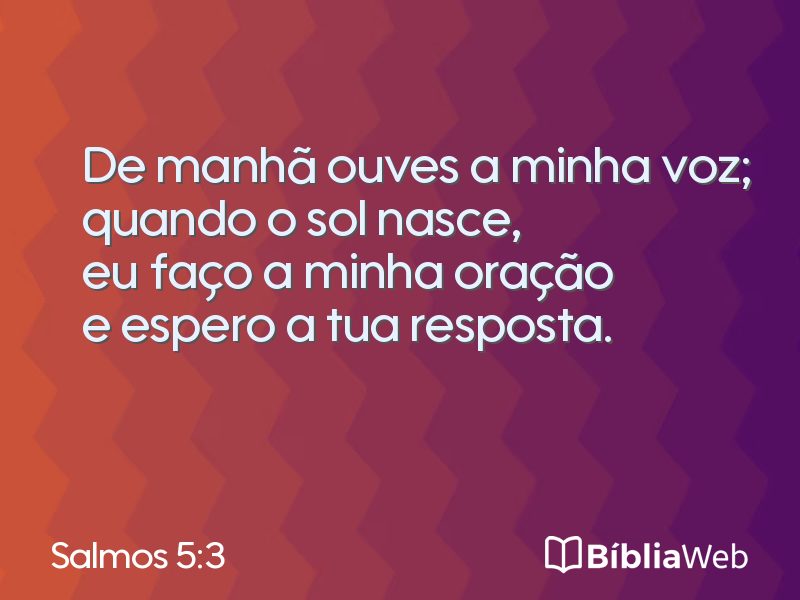 Salmos 5:3 em imagem para compartilhar