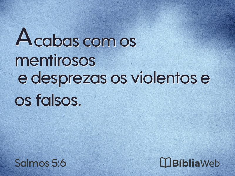 Salmos 5:6 em imagem para compartilhar