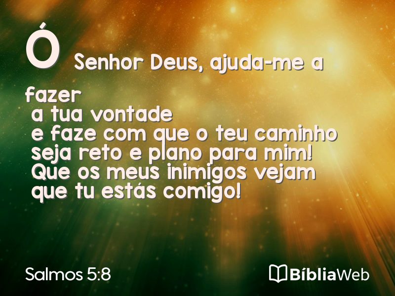 Salmos 5:8 em imagem para compartilhar
