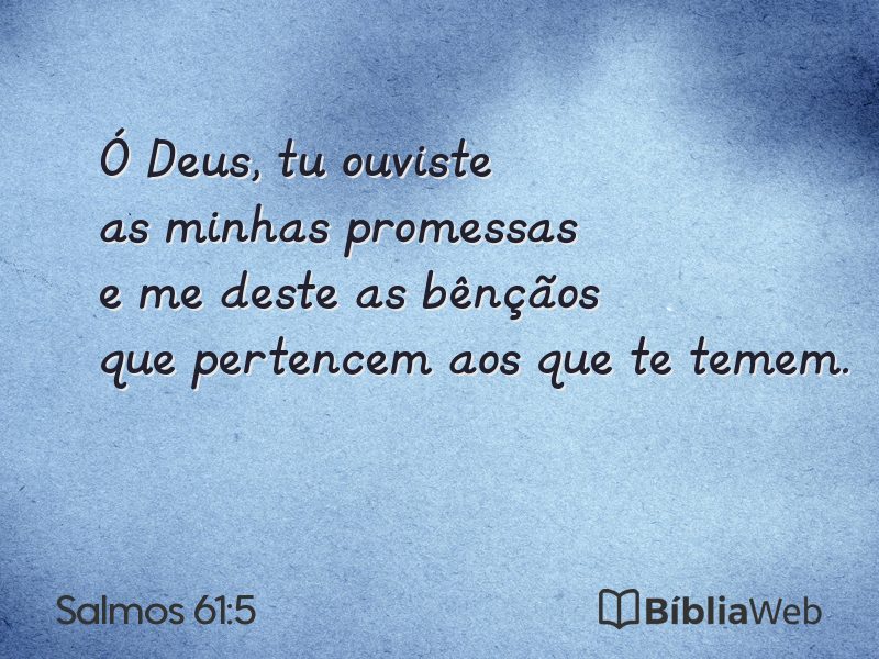Salmos 61:5 em imagem para compartilhar