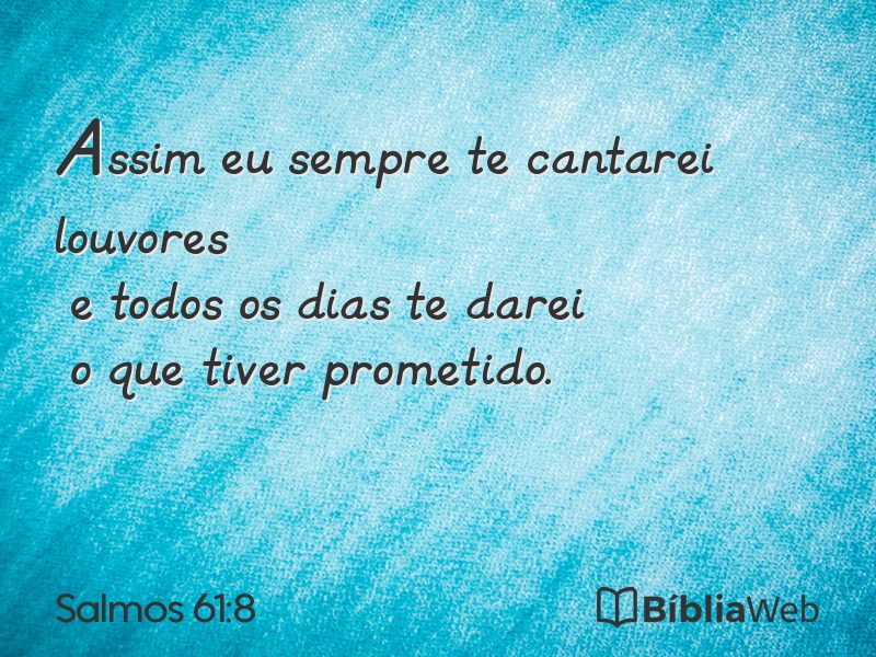 Salmos 61:8 em imagem para compartilhar