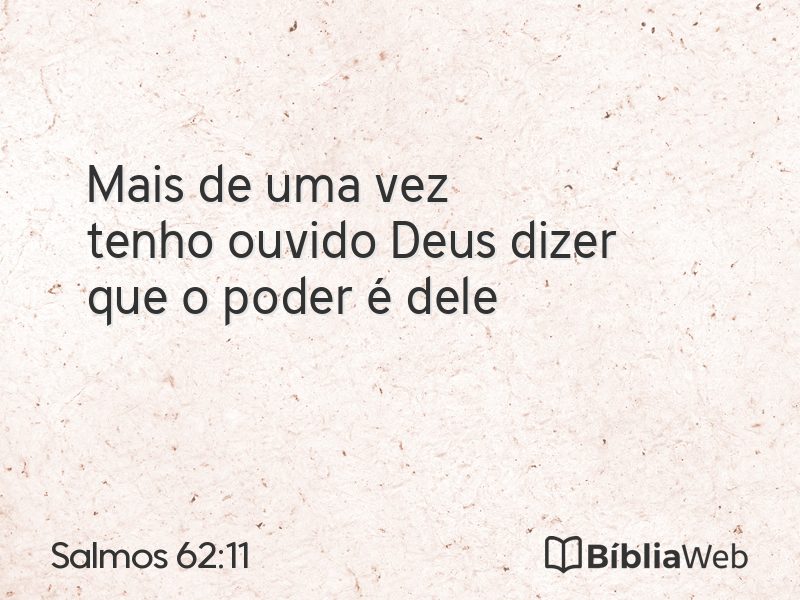 Salmos 62:11 em imagem para compartilhar