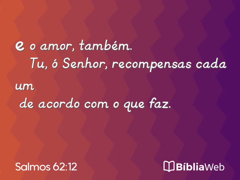 Salmos 62:12 em imagem para compartilhar