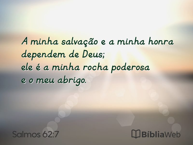 Salmos 62:7 em imagem para compartilhar