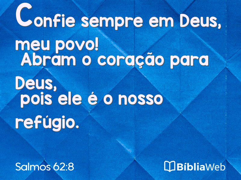 Salmos 62:8 em imagem para compartilhar