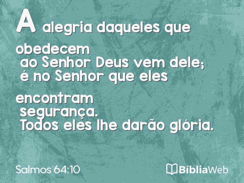 Salmos 64:10 em imagem para compartilhar