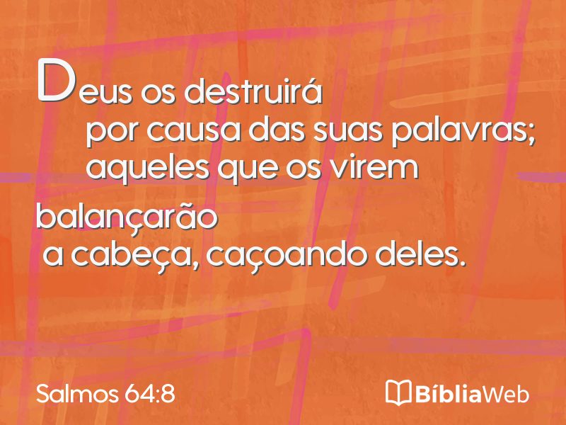 Salmos 64:8 em imagem para compartilhar