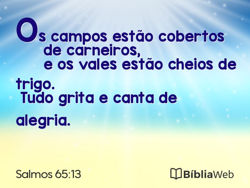 Salmos 65:13 em imagem para compartilhar