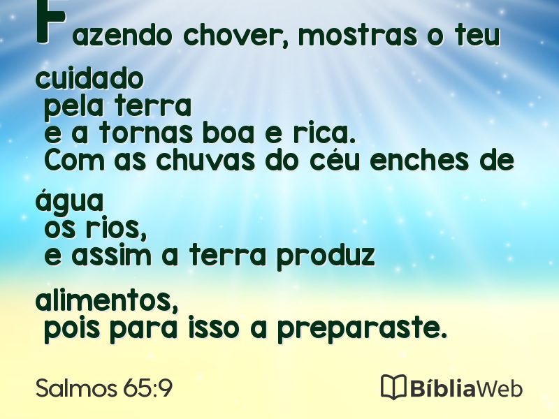Salmos 65:9 em imagem para compartilhar
