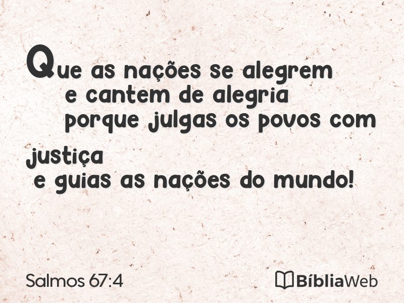 Salmos 67:4 em imagem para compartilhar