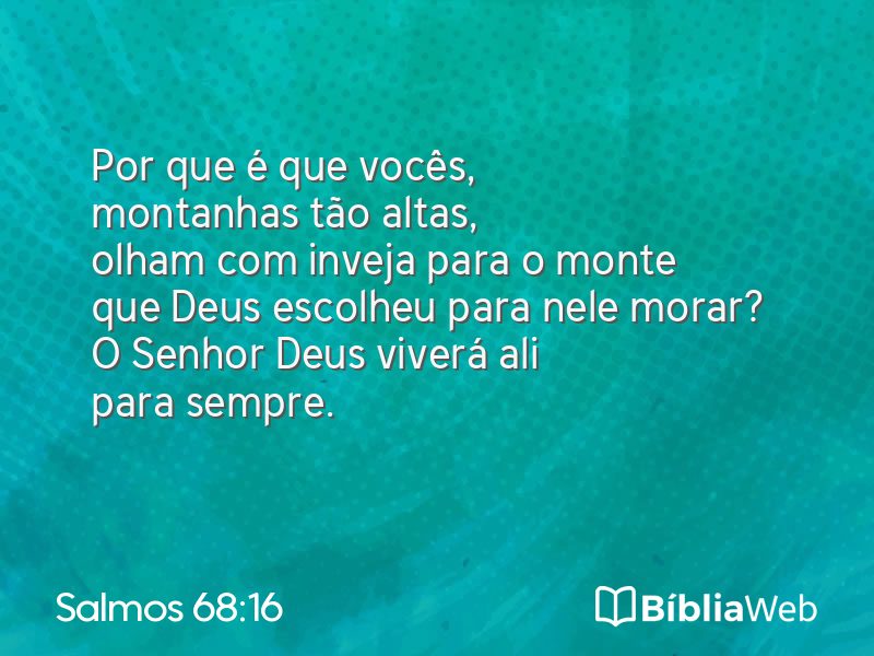 Salmos 68:16 em imagem para compartilhar