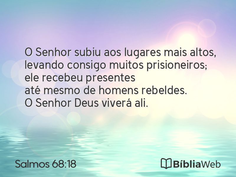 Salmos 68:18 em imagem para compartilhar