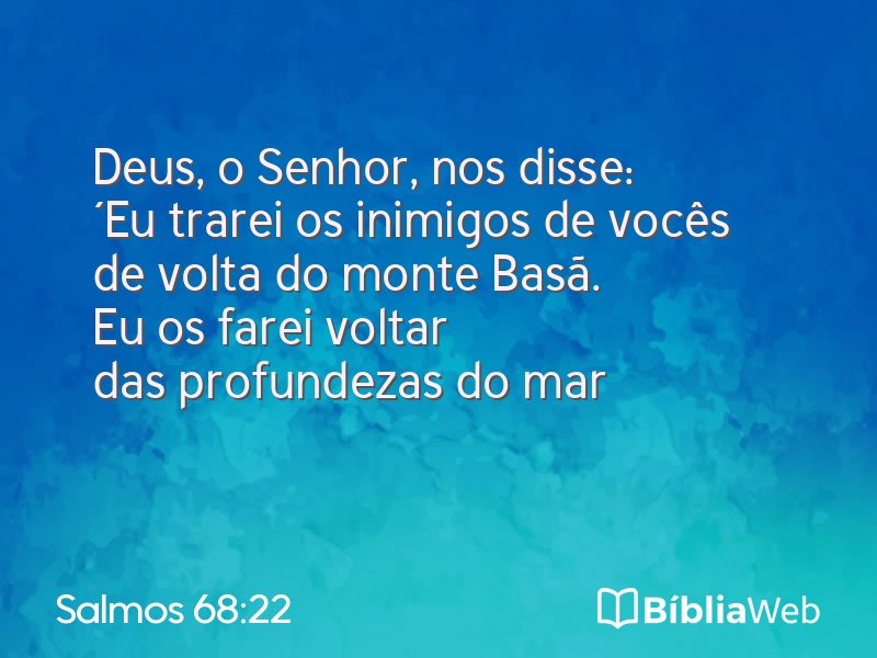 Salmos 68:22 em imagem para compartilhar