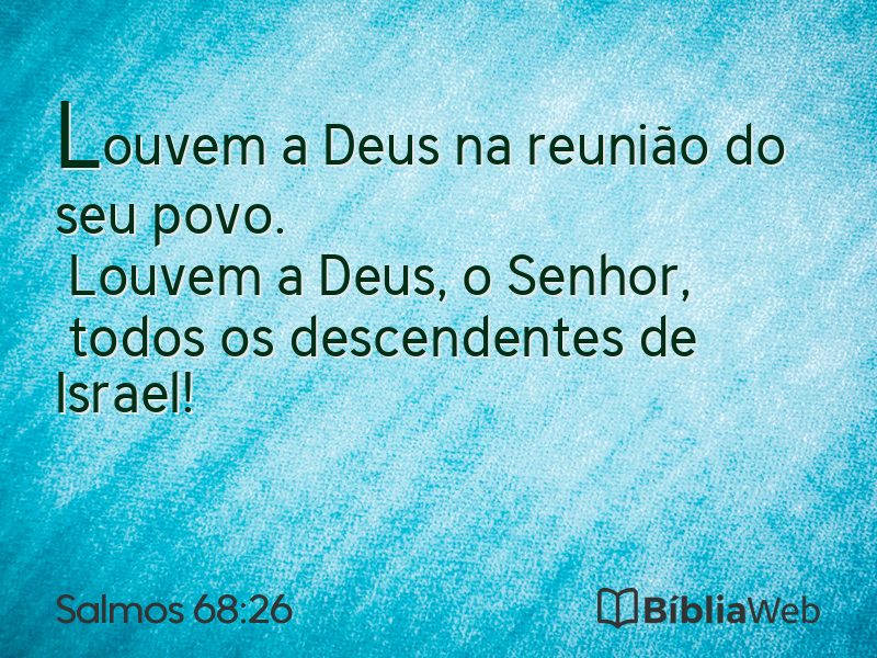 Salmos 68:26 em imagem para compartilhar
