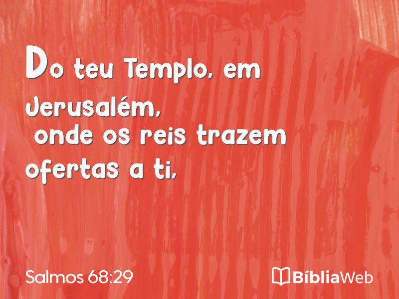 Salmos 68:29 em imagem para compartilhar