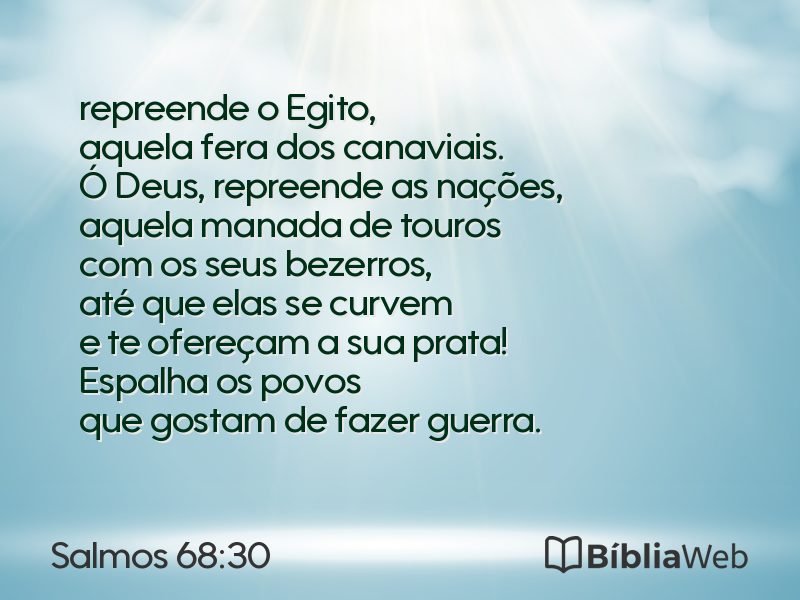 Salmos 68:30 em imagem para compartilhar