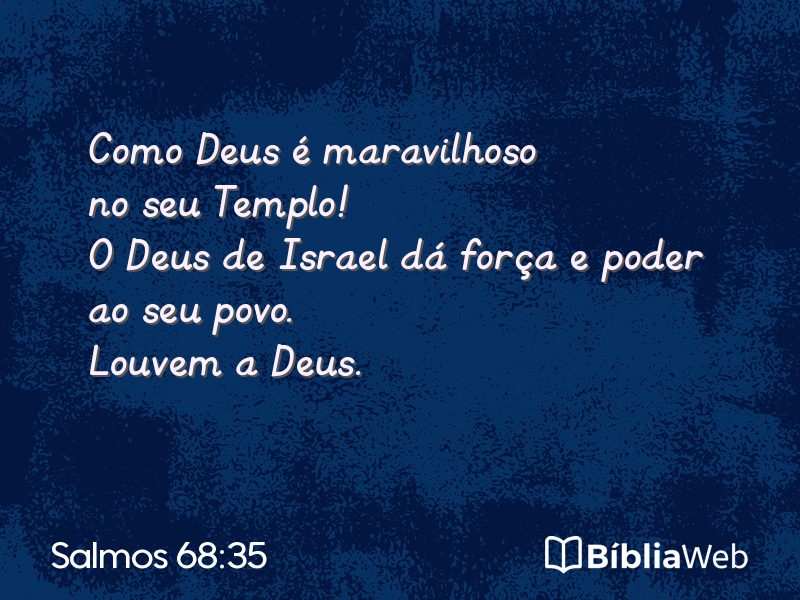 Salmos 68:35 em imagem para compartilhar